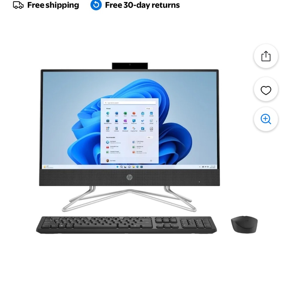 HP All-in-One Computer with Black and Silver Finish